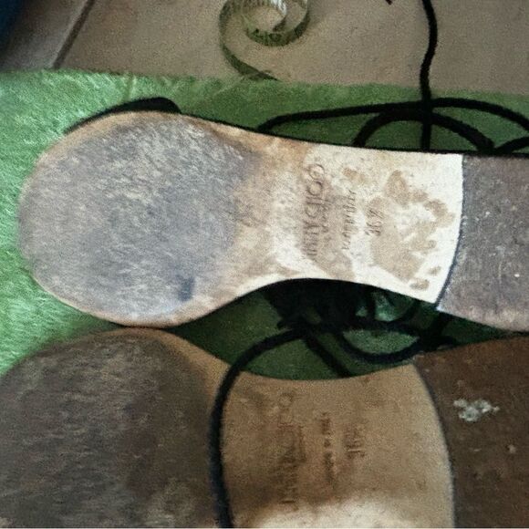 Jimmy Choo Mindy Fringed Lace-Up Sandals runway flats tie up shoes open toe y2k - Picture 10 of 11